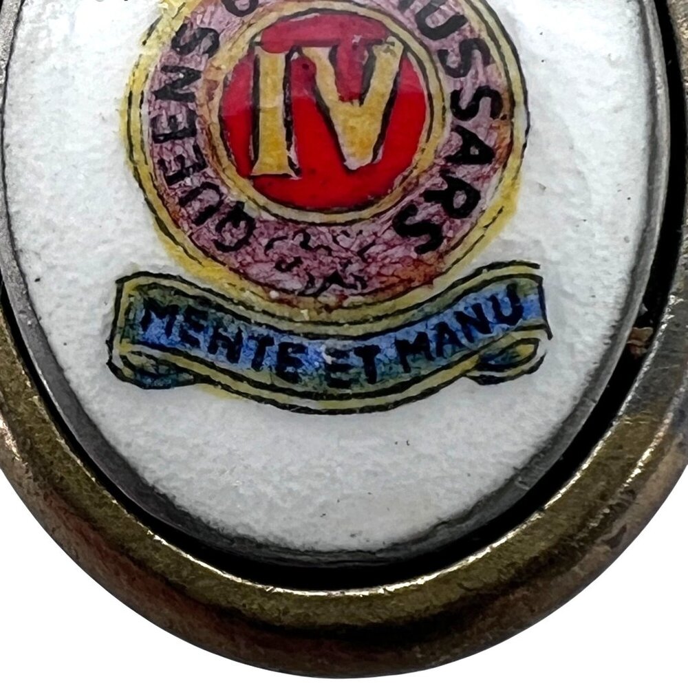 Queens Own Hussars IV Enamel & Brass Tie Clip Pin Badge Canterbury Mente Et Manu - Picture 11 of 11